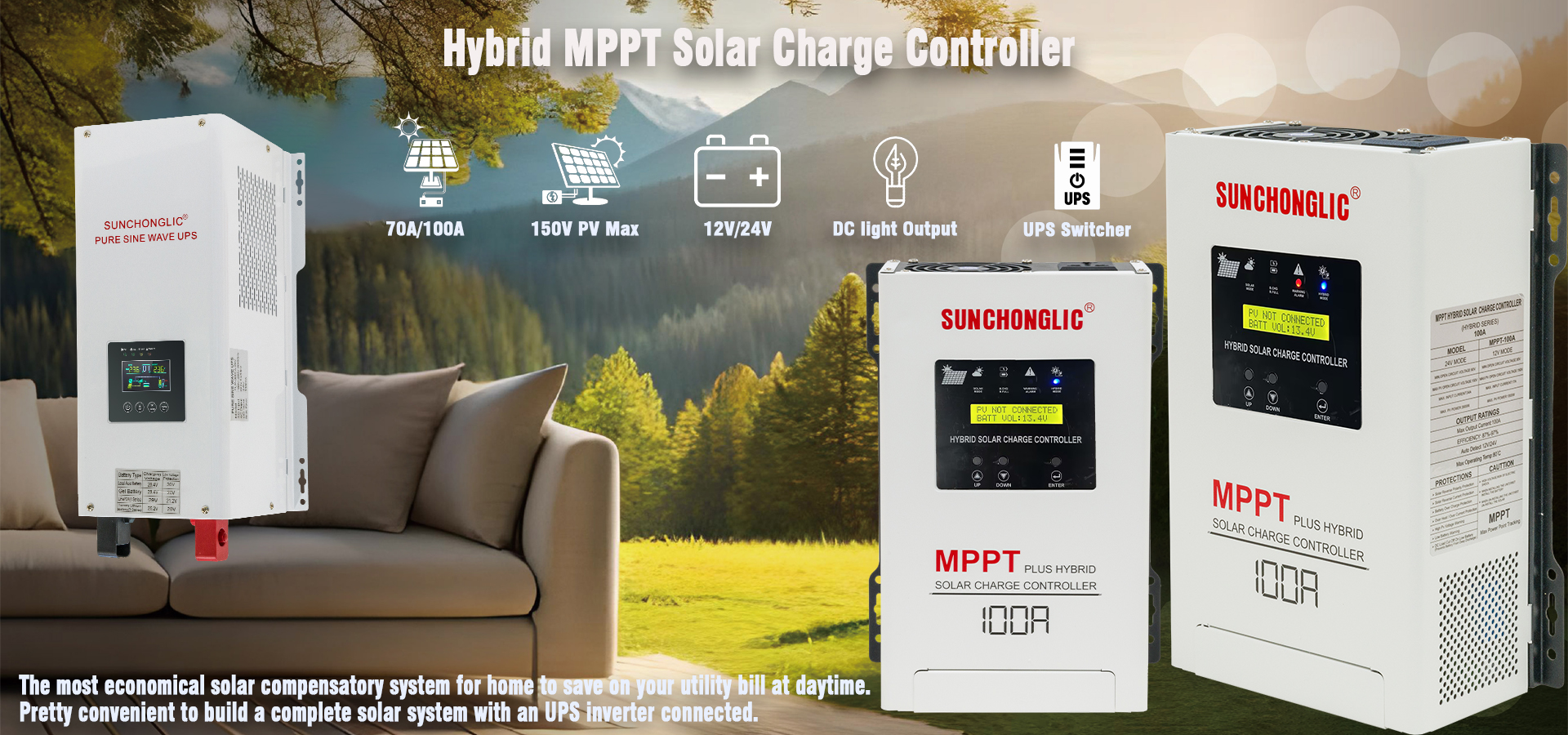 hybrid solar charge controller 100a