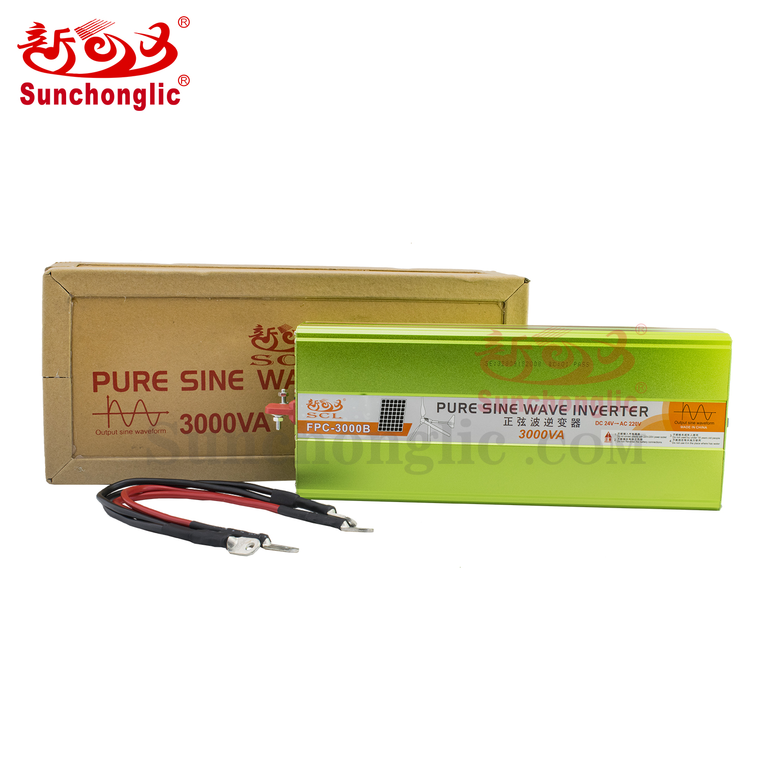 Sunchonglic 3kva 3000w 24v dc 220v ac off grid pure sine wave inverters