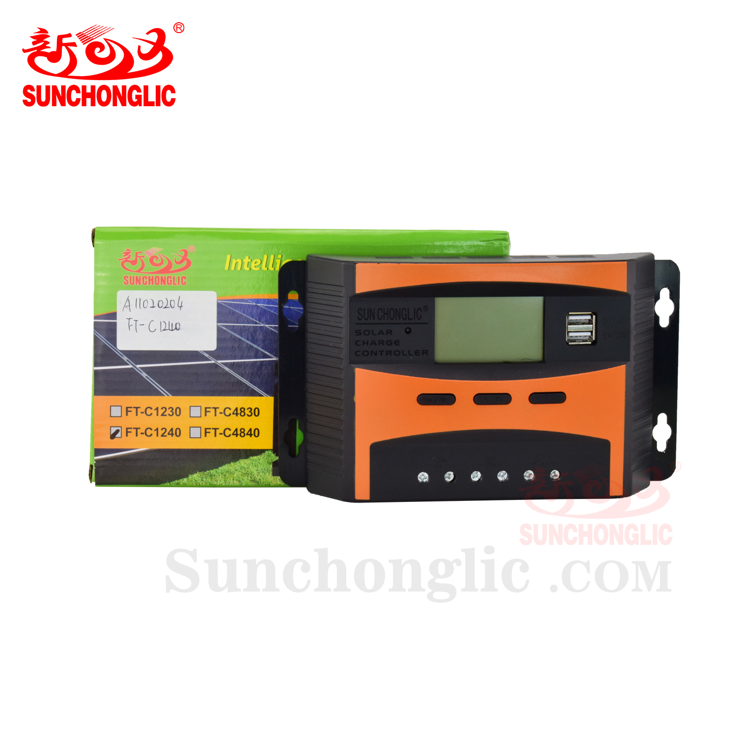Sunchonglic 12V 24V 40A LCD display manual PWM solar charge regulator solar controller