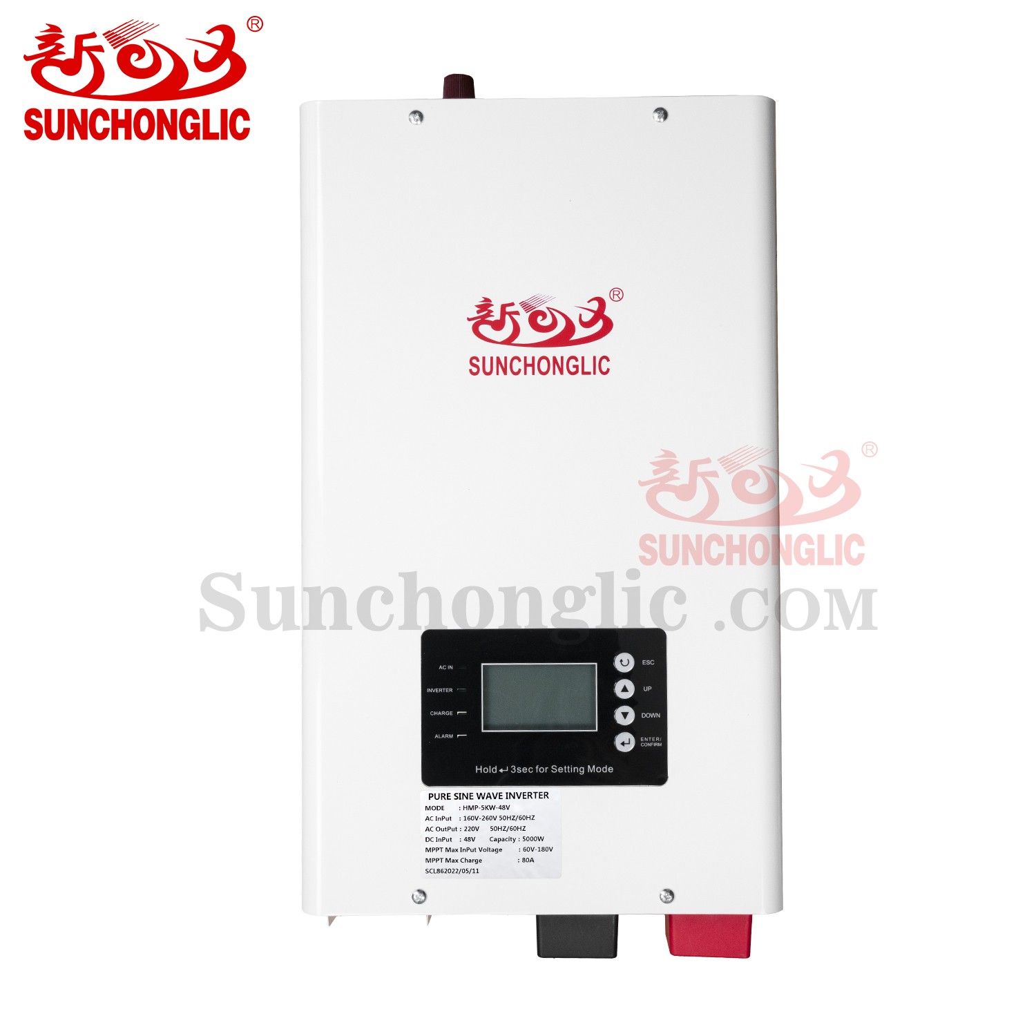 Sunchonglic solar inverter hybrid 5000w 5kw 5000 watt 48v pure sine wave low frequency mppt hybrid solar inverter