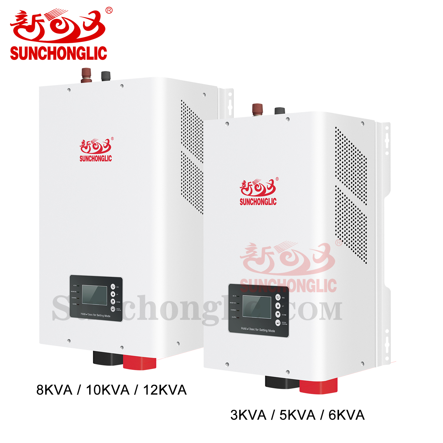 Sunchonglic 48V 12KW low frequency pure sine wave 80A mppt hybrid solar power inverter